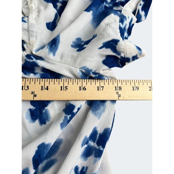 Michael Michael Kors Blue & White Floral Off-Shoulder Blouse Medium - Picture 3 of 11